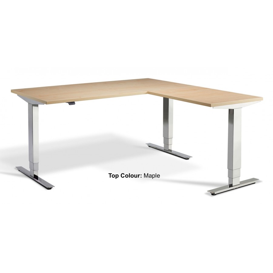 Cromo Corner Triple Motor Chrome Height Adjustable Desk